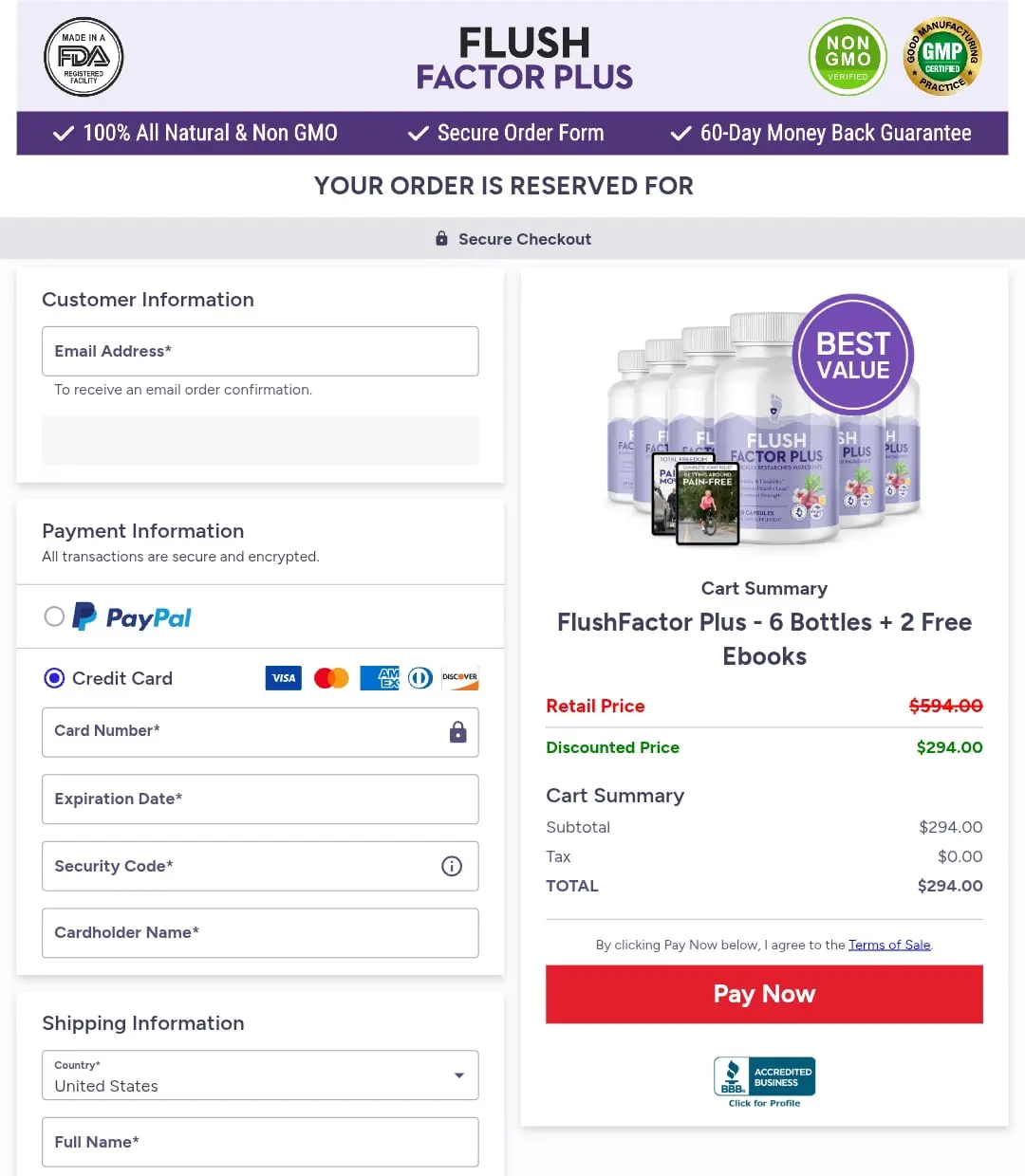 Flush factor plus order